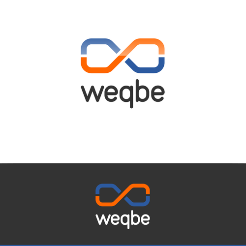 Glossy logo with the title 'Clean, strong logo for weqbe company'