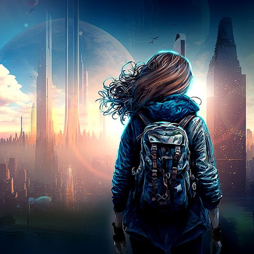 Digital art book cover with the title 'Cover Book Illustration '