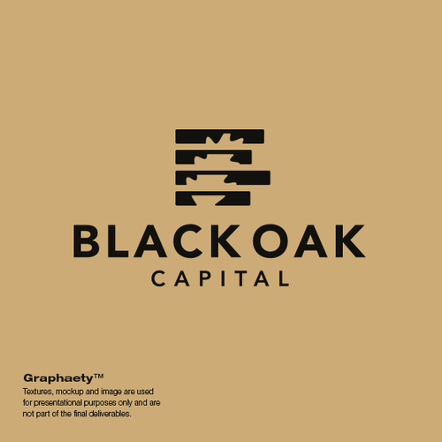Graph design with the title 'Logo designs for Black Oak Capital.'