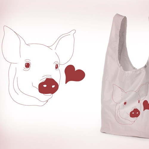 Piggy design with the title 'The Tote-Bag-Piggy'