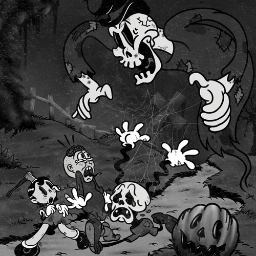 Graphic illustration artwork with the title 'Rubber hose illustration'