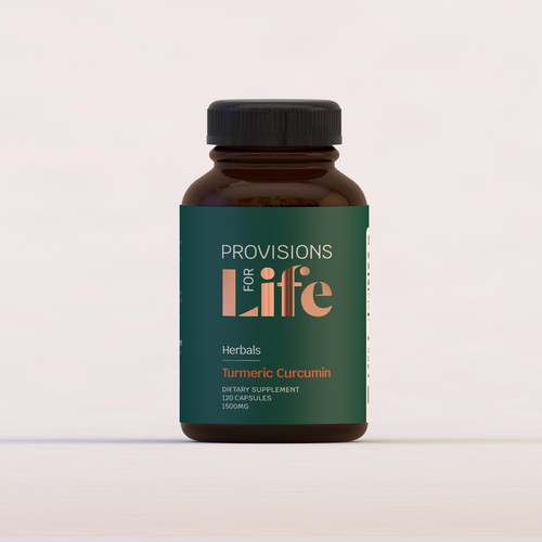 Green label with the title 'Minimal & Natural Supplement Label Concept'