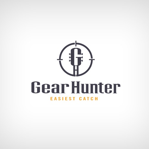 Guitar design with the title 'Logo design for Gear Hunter'
