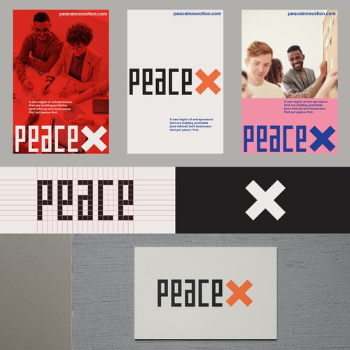 Neutral logo with the title '"peaceX" logotype'