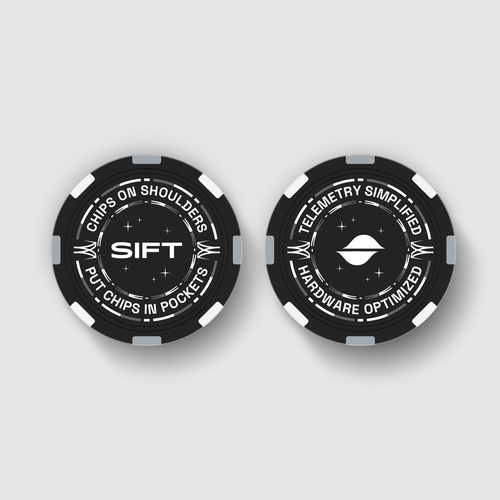 Poker chip design with the title 'Poker Chips Design for Sift'
