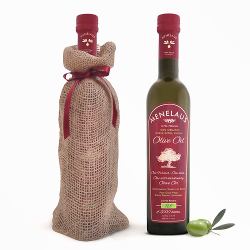 Olive oil label with the title 'Olive Oil Packaging'