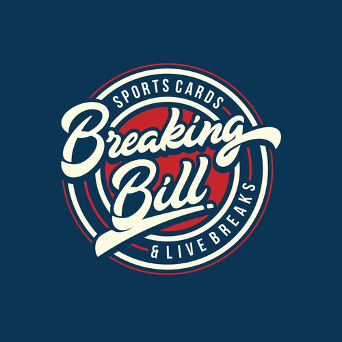 Football logo with the title 'Logo for Breaking Bill Sports Cards'