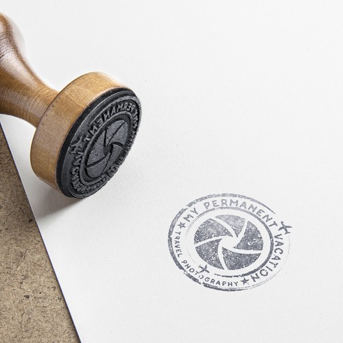 Stamp brand with the title 'Stamp logo for Travel Photography Blog'