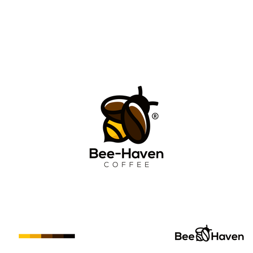 Cafeteria design with the title 'Bee-Haven Coffee'