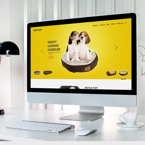 Animal website with the title 'Website for dog bedding company '