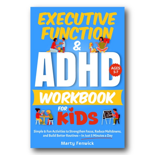 Parenting book cover with the title 'Cover ADHD Worbook for Kids'