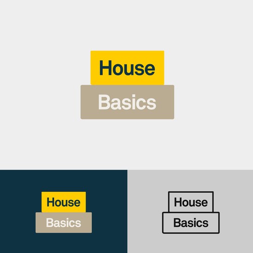 Neutral logo with the title '"Home Basics" logotype'