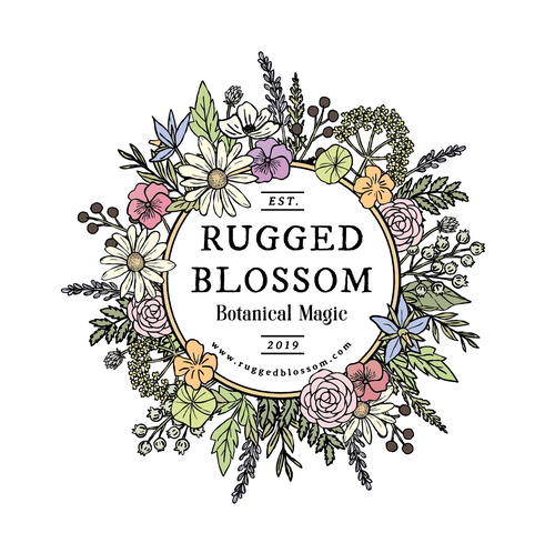 Daisy logo with the title 'Rugged Blossom Logo'