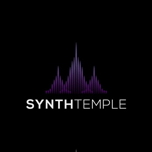 Temple design with the title 'Logo for a vintage synth recording studio'