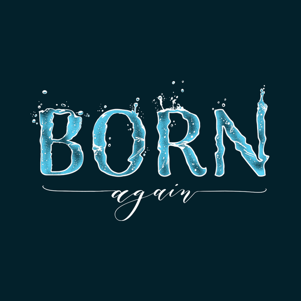 Ocean t-shirt with the title 'Born again'