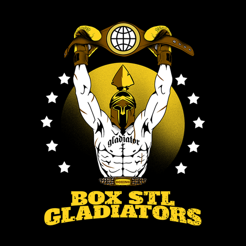 Gladiator design with the title 't-shirt design - Box STL'