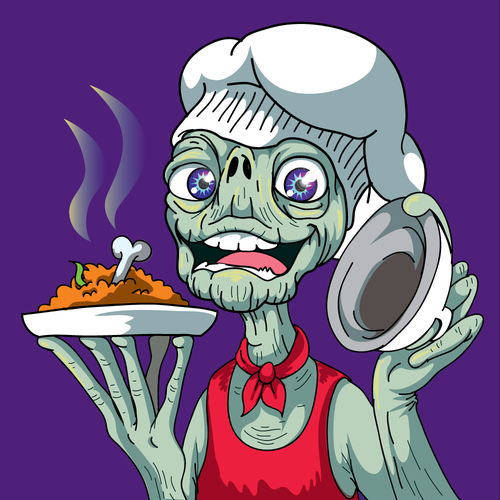 Pen design with the title 'alien mascot'