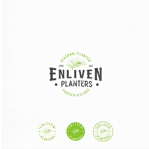 Landscape design with the title 'Enliven Planters logo'