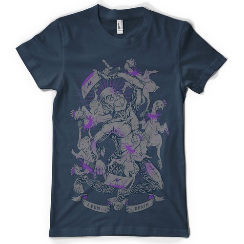 Monk design with the title 'Dancing Chickens'