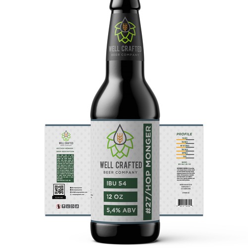 Packaging label with the title 'beer label'