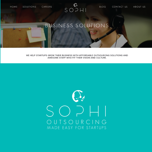 Outsourcing logo with the title 'business solution logo'