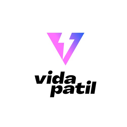 Red and pink design with the title 'Trendy gradient logo for Vida Patil'