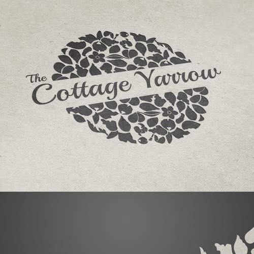 Flower logo with the title 'The Cottage Yarrow logo'