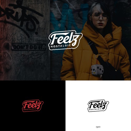 Script logo with the title 'Feelz Nostalgic Logo'