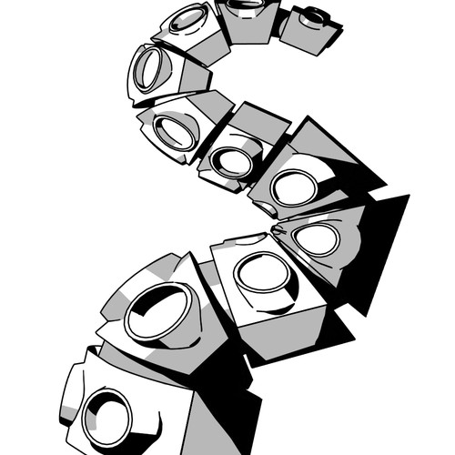 Octopus artwork with the title 'Robotic and Futuristic Octopus Tentacle Illustration'