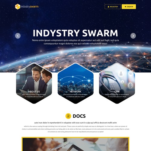 Graphic website with the title 'IndustrySwarm'