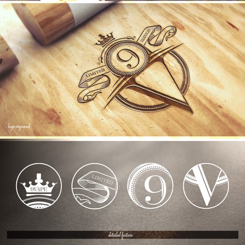 Delicate logo with the title 'Logo-Luxury Limited Edition E-cigarette and Champagne Lounge in Asia'