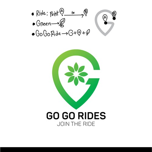 Uber design with the title 'Logo for Go Go Rides'