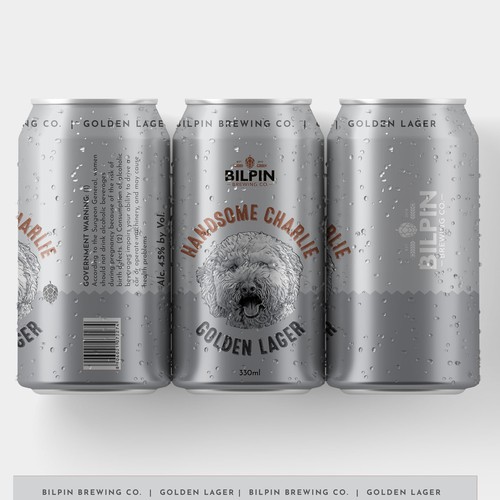 Beer packaging with the title 'Golden Lager beer label'