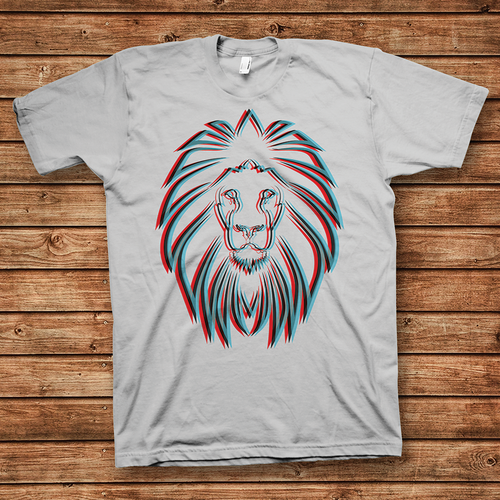 Lion t-shirt with the title 'Lion(maybe3D)'
