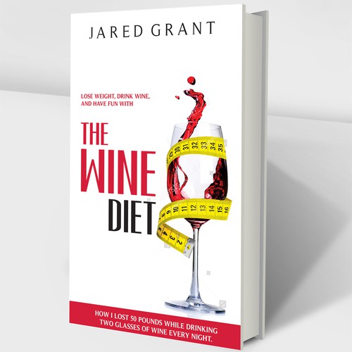 Glass design with the title 'Book Cover for a Wine Diet '