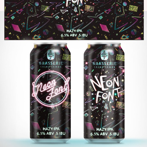 Neon design with the title 'Neon Beer Label'