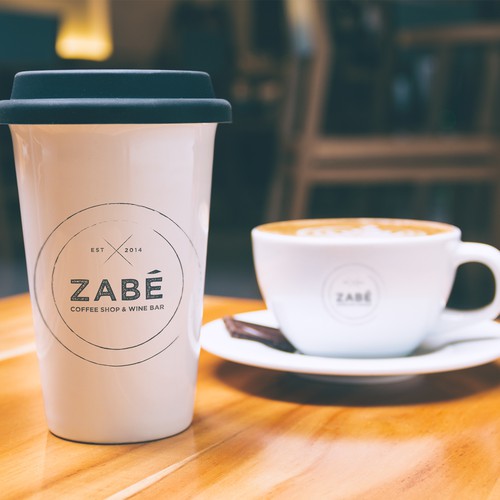 Wine bar logo with the title 'Hipster coffee shop wine bar'