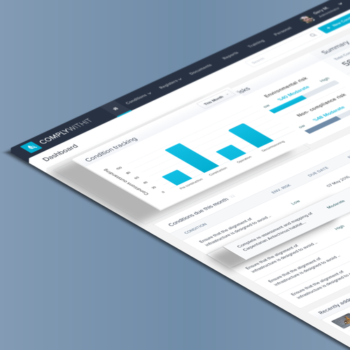 Dashboard design with the title 'App Web Design'