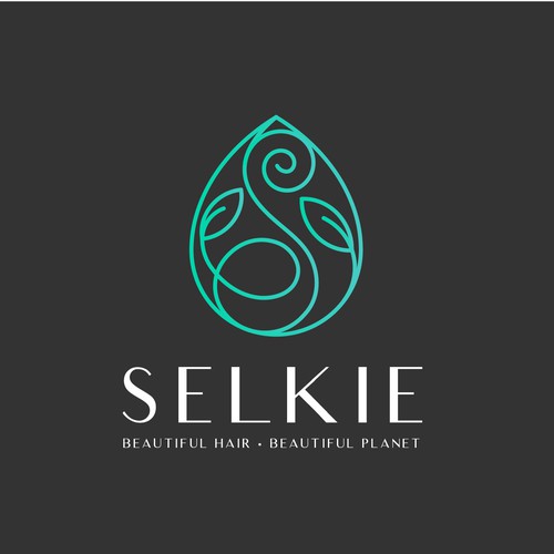 Green logo with the title 'Logo for eco-friendly haircare brand'