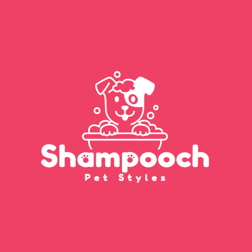 Bathtub logo with the title 'Shampooch logo'