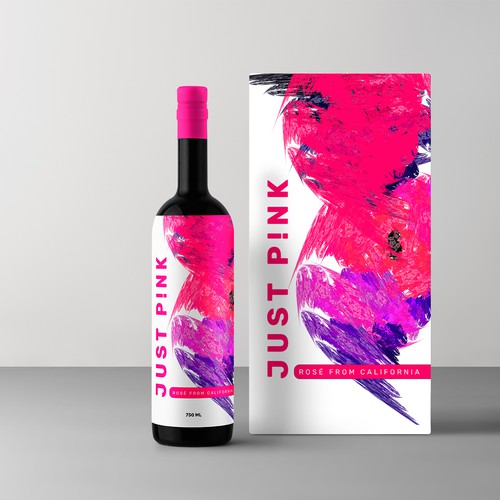 Wine bottle label with the title 'Label concept for women wine'