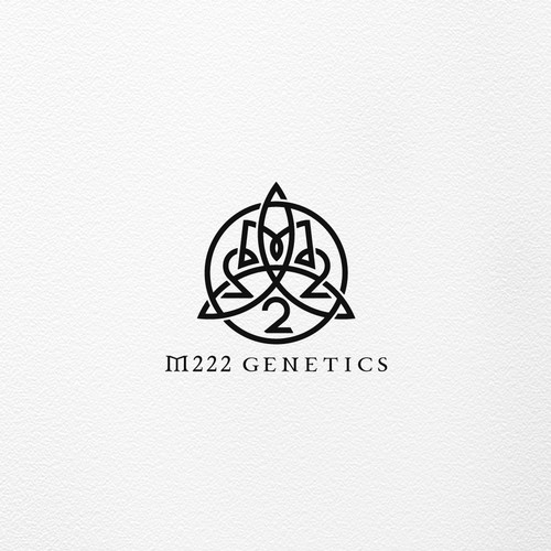 Celtic design with the title 'M222 GENETICS '