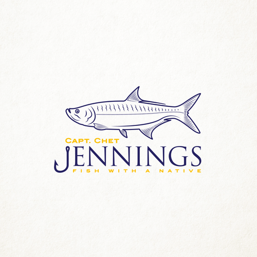 Tourism design with the title 'Precise Logo Design with Tarpon Drawing for Fishing Guide Service'