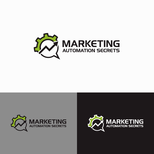 Speech bubble logo with the title 'Logo for marketing agency'