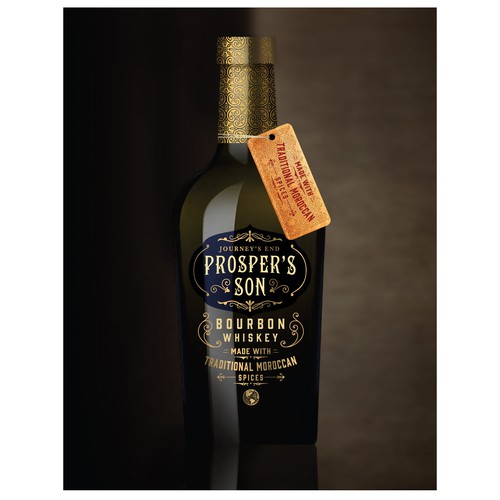 Whiskey design with the title 'Bourbon whiskey label'