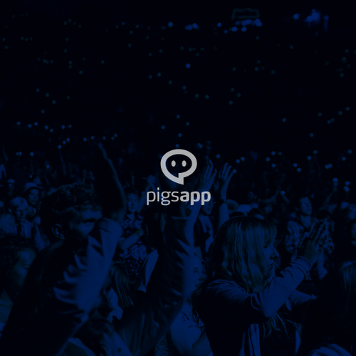 Speech bubble design with the title 'pigsApp'