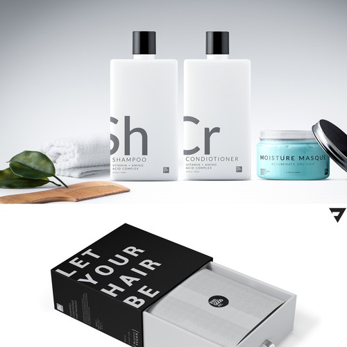 Black and white label with the title 'Packaging Design for Feel Good'