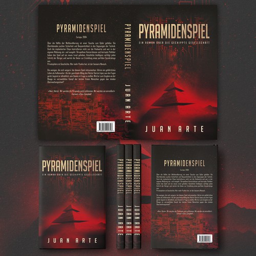 Dystopian book cover with the title 'Pyramidenspiel'
