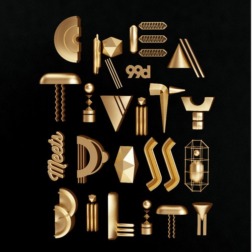 Typography artwork with the title 'Poster for 99D'