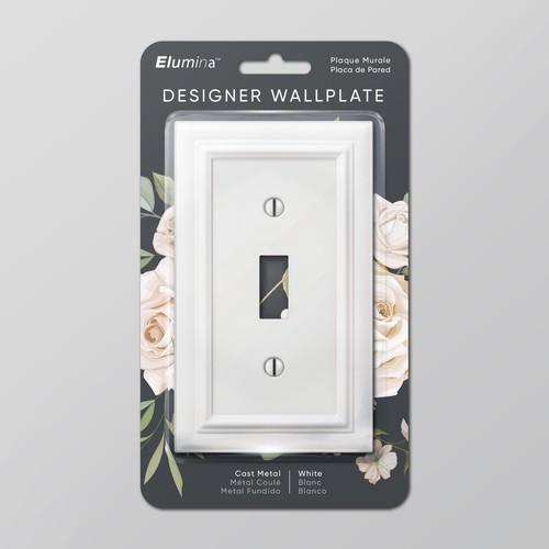 Classic packaging with the title 'Blister Card Packaging Design for Wallplate'